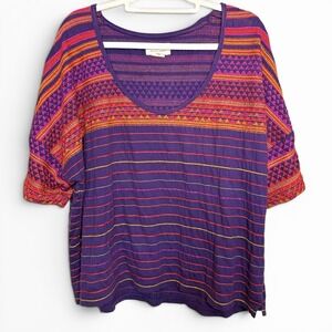 Vintage Ralph Lauren Denim & Supply Embroidered Boxy Top Women XL Purple Boho